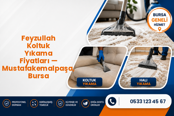 Feyzullah Koltuk Yıkama Fiyatları — Mustafakemalpaşa, Bursa